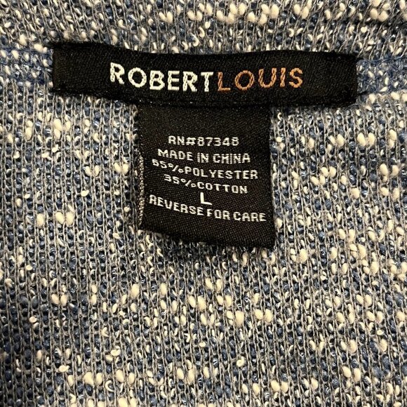 Robert Louis Blue Heathered Stretch Knit Tunic Shirt Dress with Pockets - Picture 10 of 10